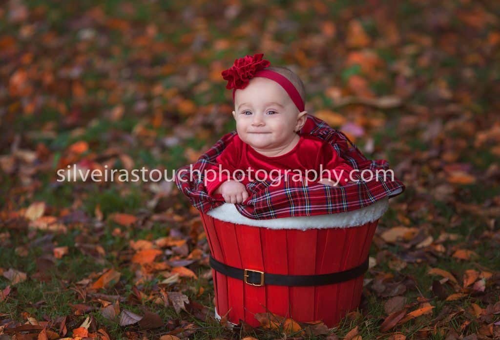 Sweet sisters photography nj of baby girl in christmas dress