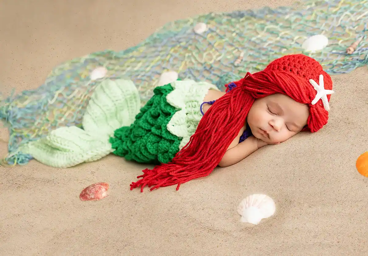 little mermaid newborn photoshoot little mermaid newborn photoshoot