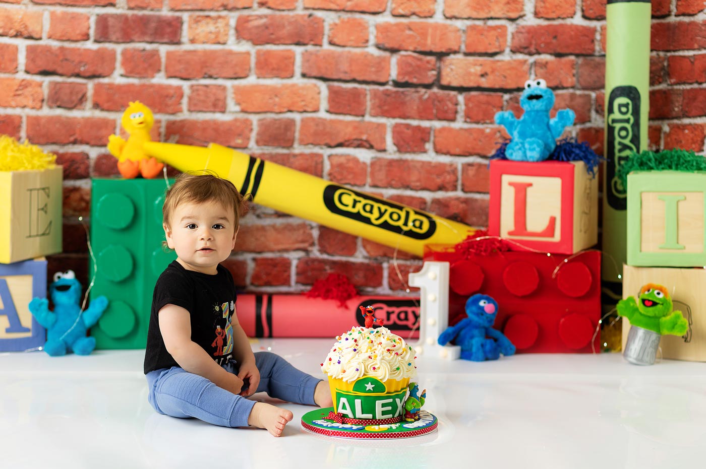 Sesame Street theme cake smash Sesame Street theme cake smash