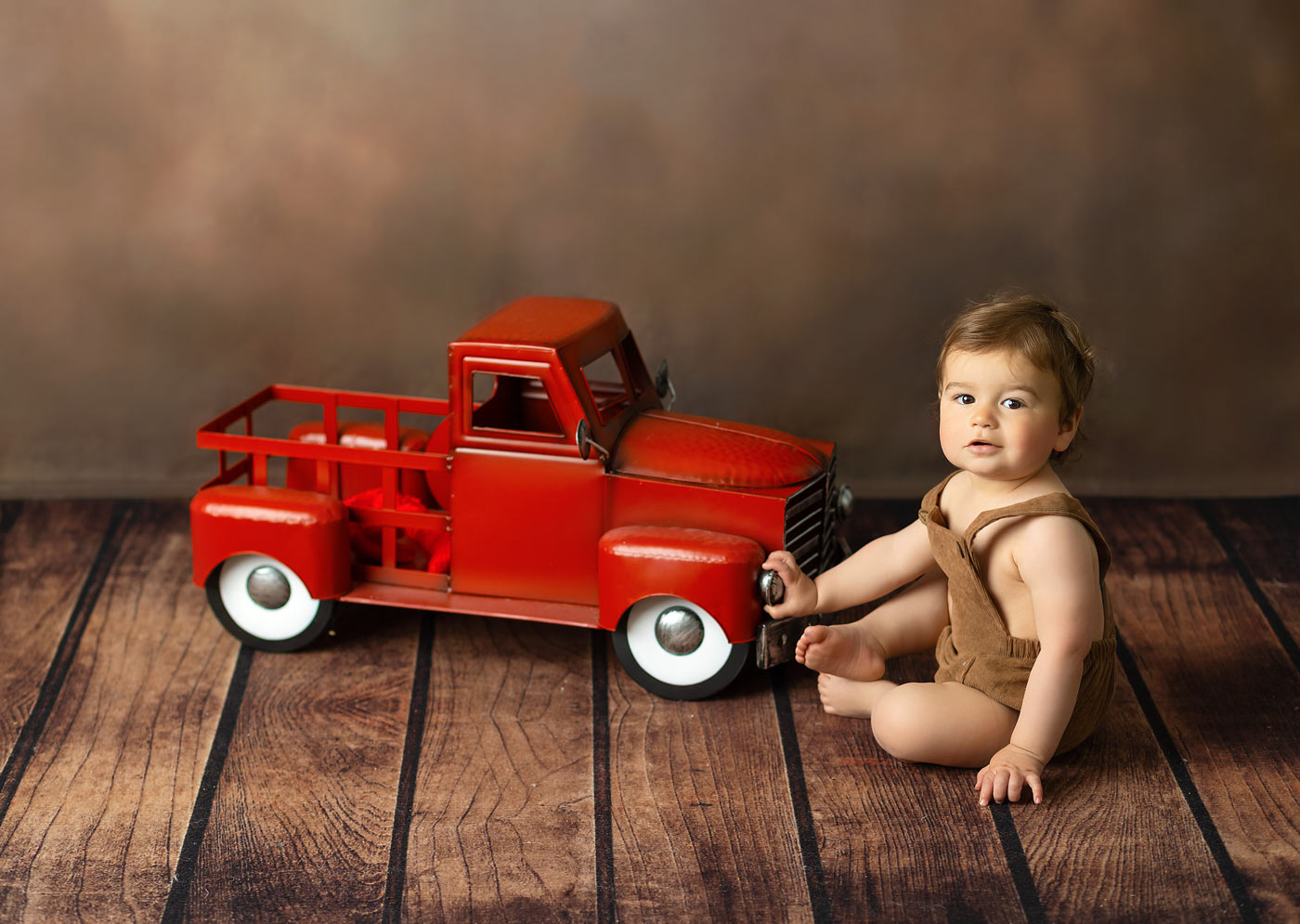 baby boy and red truck photo baby boy and red truck photo