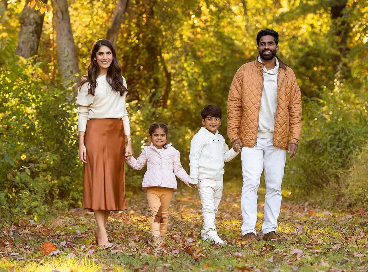 outdoor family fall phot session taken at Waterloo village in Stanhope NJ